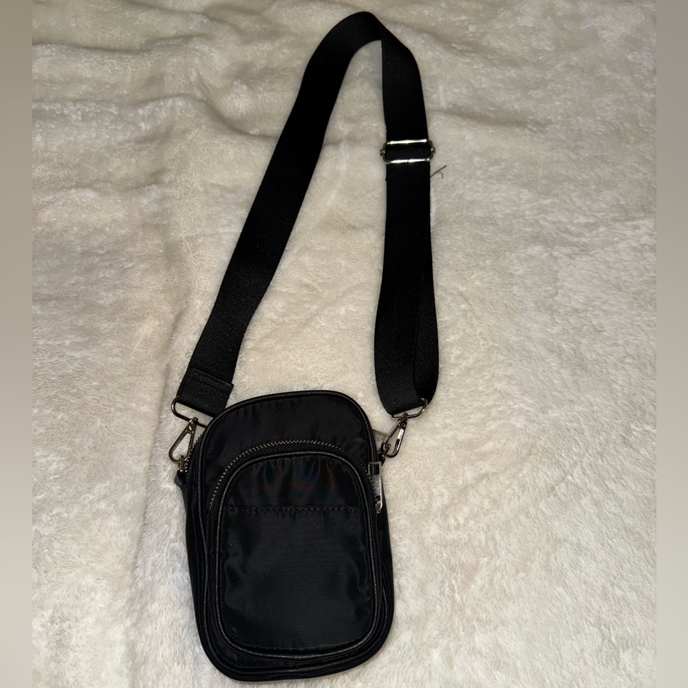 Black Crossbody Bag with Adjustable Straps, zipper closure Cotton On